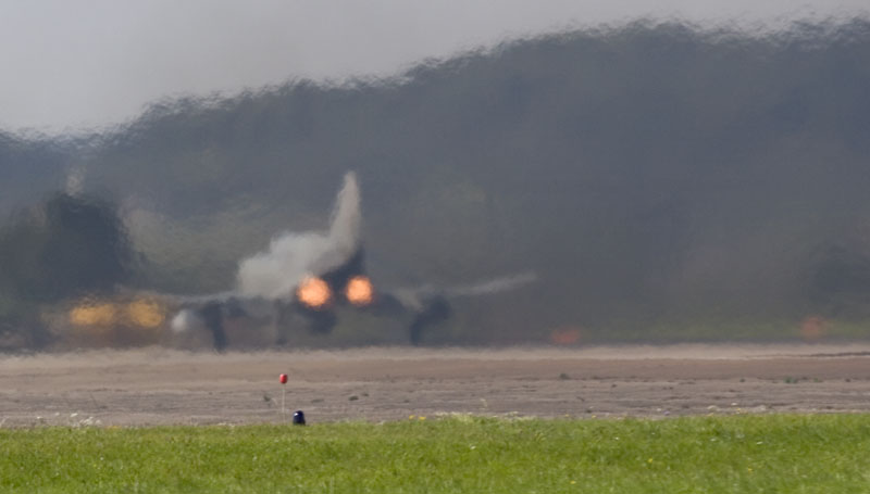 You can almost hear the roar and feel the heat as a Luftwaffe Phantom powers down the runway at Neuburg